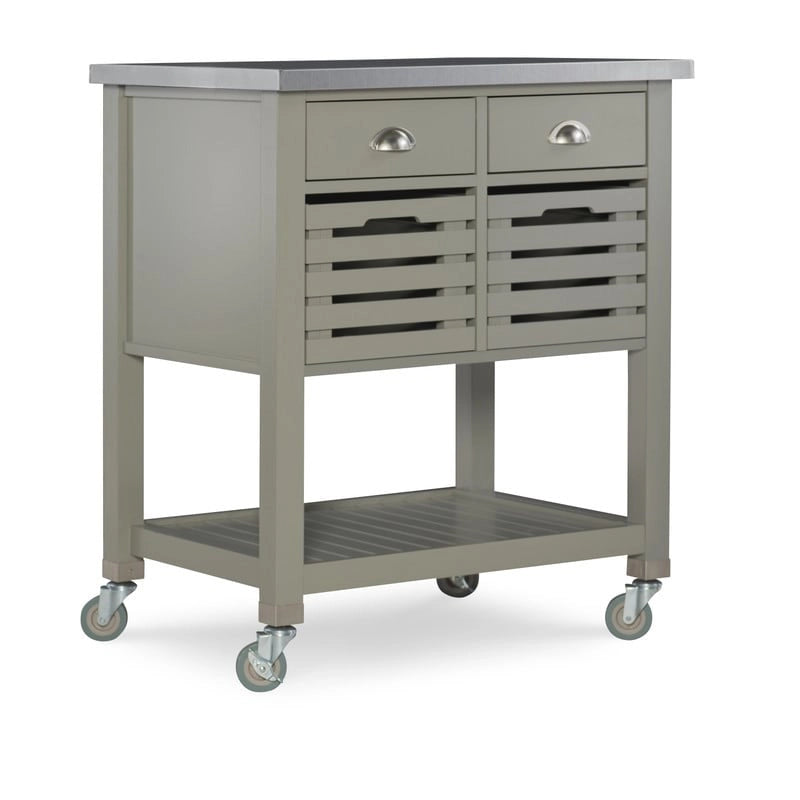 Chariot de cuisine en bois gris The Gray Barn White Squirel