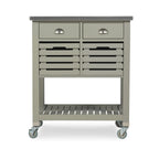 Chariot de cuisine en bois gris The Gray Barn White Squirel