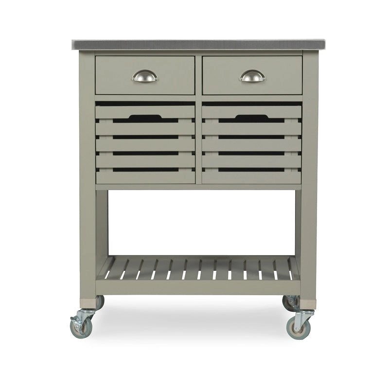 Chariot de cuisine en bois gris The Gray Barn White Squirel