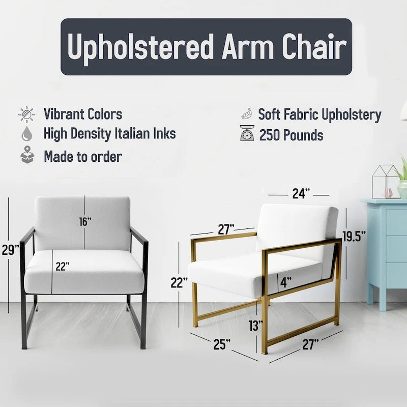 Fauteuil d'appoint bohème chic capitonné Designart, motif carreaux orange marocains - Fauteuil