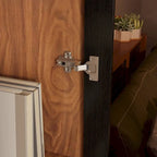 Buffet avec porte en verre acrylique et meuble de rangement en bois et métal