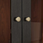 Buffet avec porte en verre acrylique et meuble de rangement en bois et métal