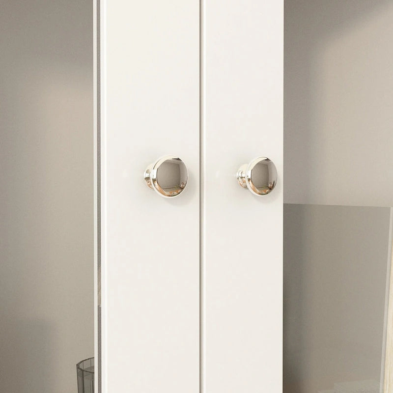 Buffet avec porte en verre acrylique et meuble de rangement en bois et métal