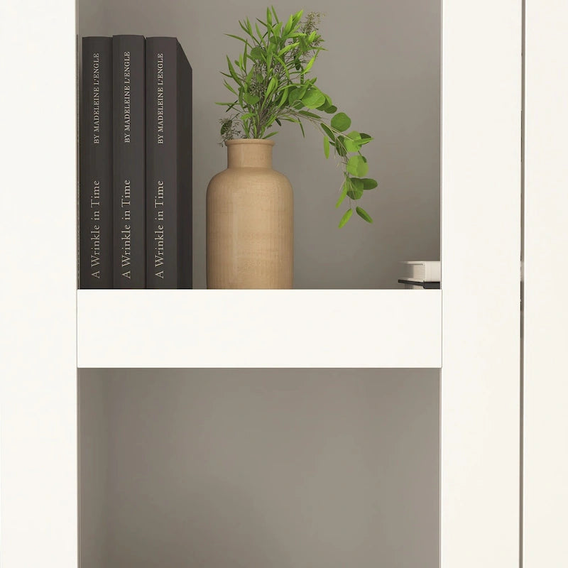 Buffet avec porte en verre acrylique et meuble de rangement en bois et métal