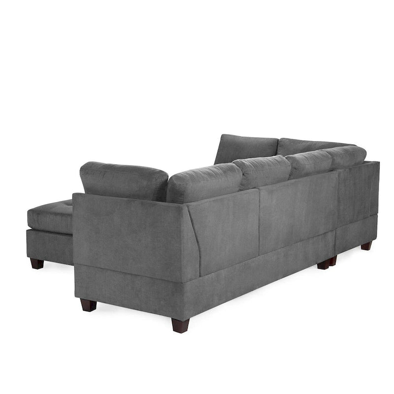Ensemble canapé d'angle 3 pièces en tissu Poundex avec pouf