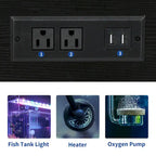 Meuble pour aquarium Moasis avec prises électriques et éclairage RGB 7 couleurs, meuble de rangement intégré