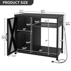 Meuble pour aquarium Moasis avec prises électriques et éclairage RGB 7 couleurs, meuble de rangement intégré