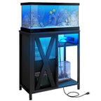 Meuble pour aquarium Moasis avec prises électriques et éclairage RGB 7 couleurs, meuble de rangement intégré
