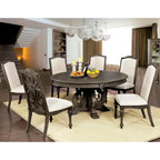 Ensemble de salle à manger rond Cornerways Traditional en bois massif brun avec pied central, par The Gray Barn