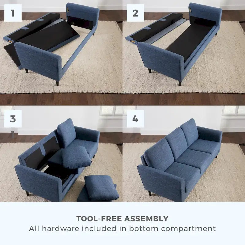 Canapé Brookside Clara 73 à accoudoirs incurvés et capitonnés