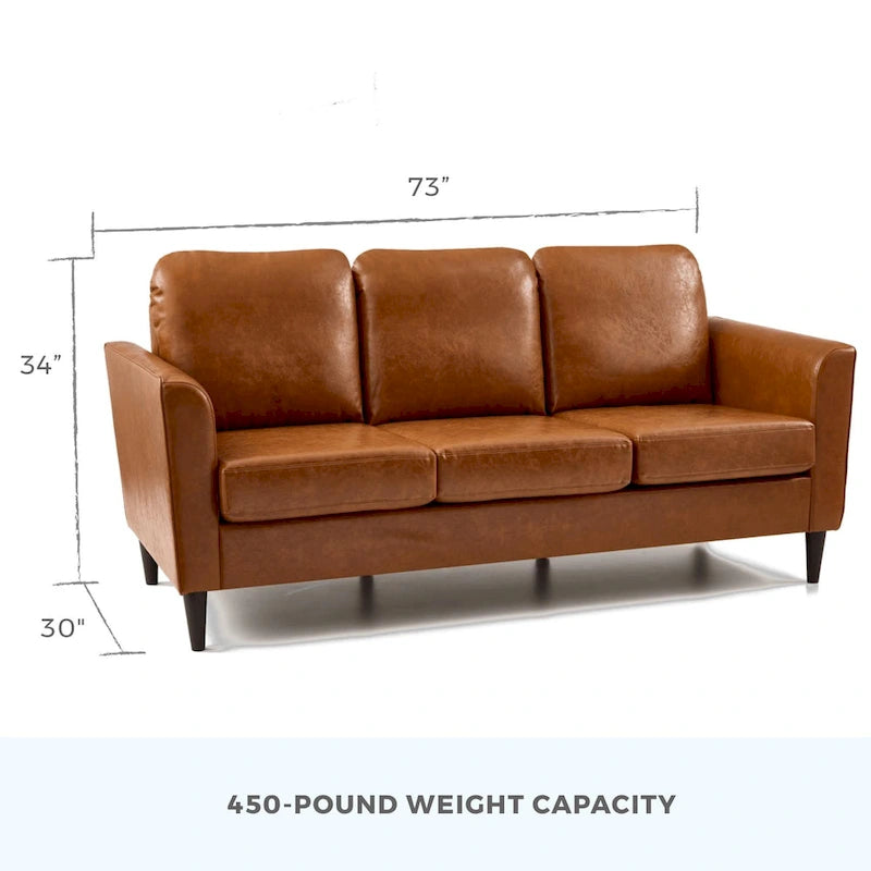Canapé Brookside Clara 73 à accoudoirs incurvés et capitonnés