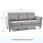 Canapé Brookside Clara 73 à accoudoirs incurvés et capitonnés