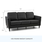 Canapé Brookside Clara 73 à accoudoirs incurvés et capitonnés