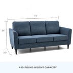 Canapé Brookside Clara 73 à accoudoirs incurvés et capitonnés