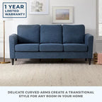 Canapé Brookside Clara 73 à accoudoirs incurvés et capitonnés