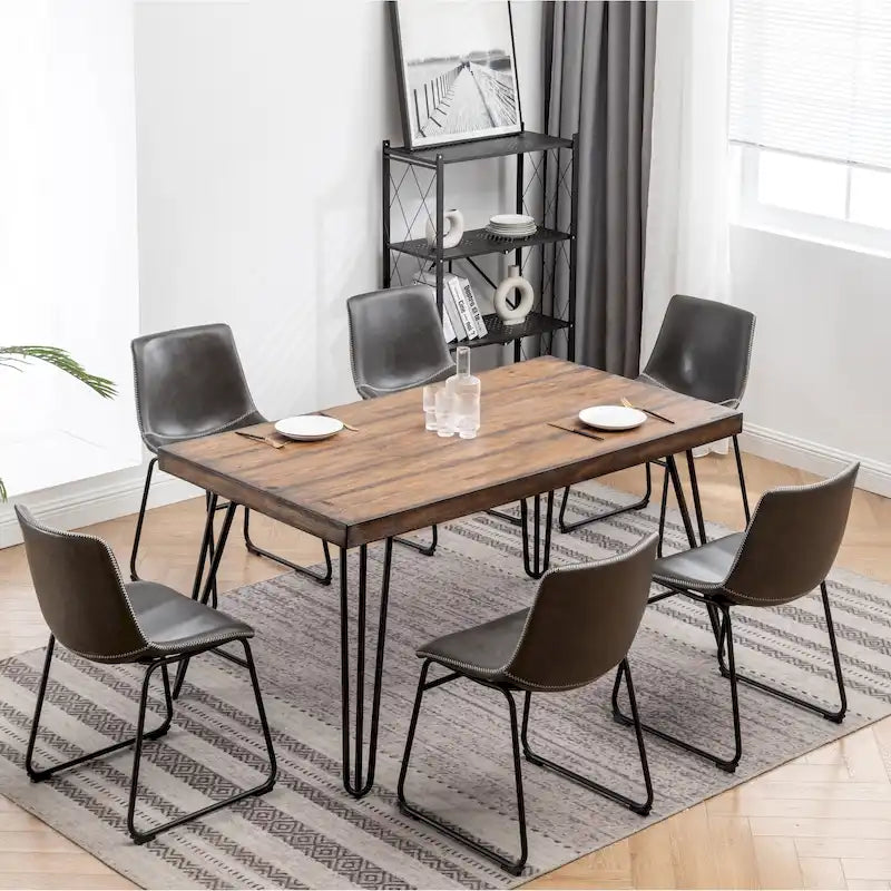Ensemble de salle à manger industriel 7 pièces Aryven de Roundhill Furniture