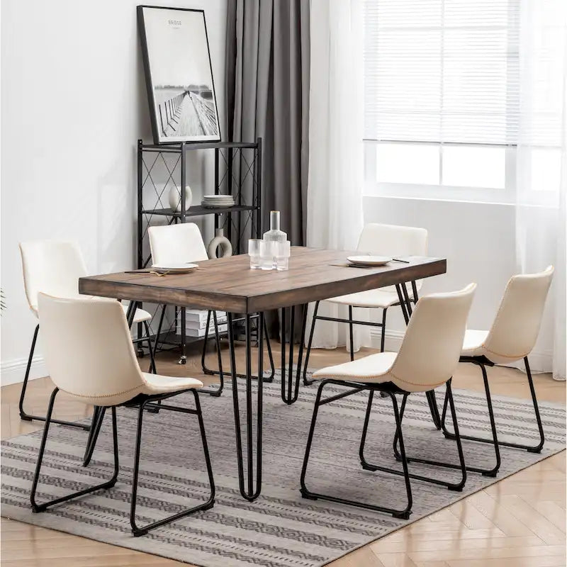 Ensemble de salle à manger industriel 7 pièces Aryven de Roundhill Furniture
