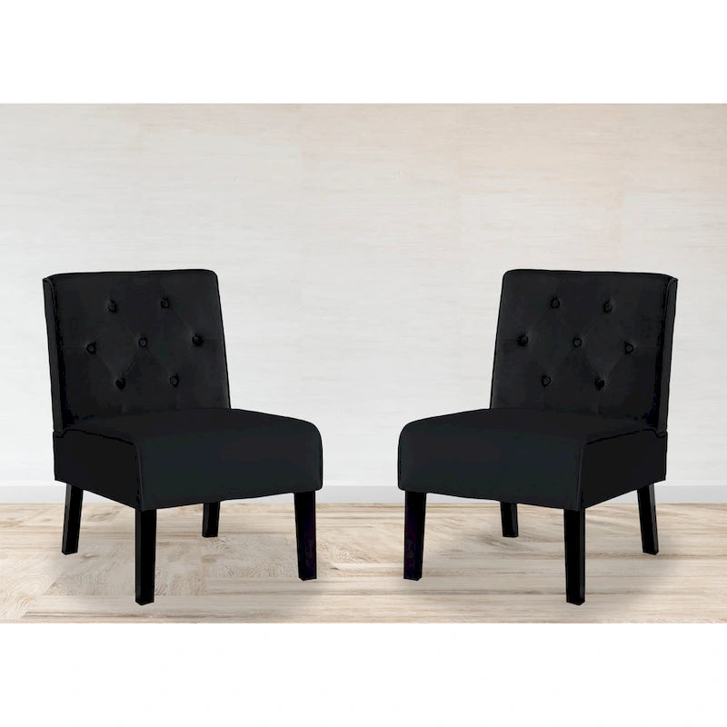 US Pride Nixon Velvet Tufted Back Accent Chair Set of 2