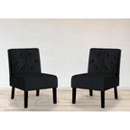 US Pride Nixon Velvet Tufted Back Accent Chair Set of 2