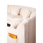 Canapés d'angle modulaires symétriques en velours, en forme de U, avec courbure arrondie - 141 cm de large