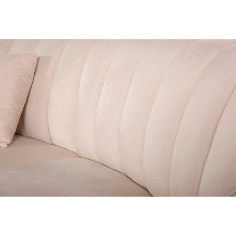 Canapés d'angle modulaires symétriques en velours, en forme de U, avec courbure arrondie - 141 cm de large