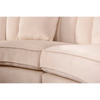 Canapés d'angle modulaires symétriques en velours, en forme de U, avec courbure arrondie - 141 cm de large