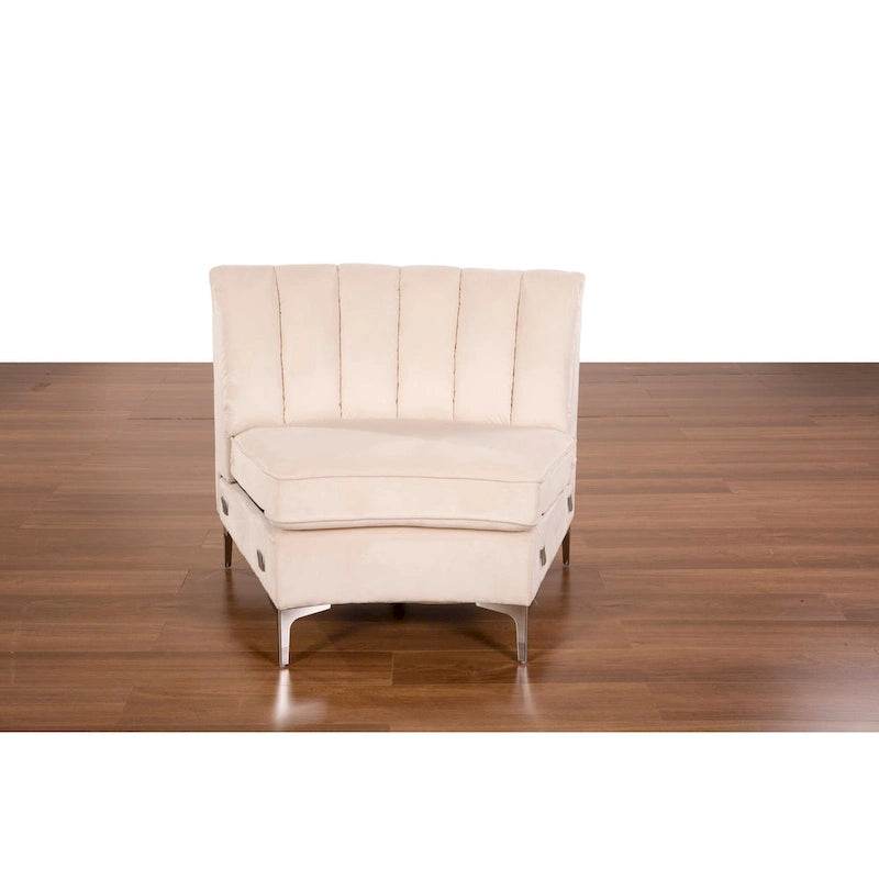 Canapés d'angle modulaires symétriques en velours, en forme de U, avec courbure arrondie - 141 cm de large