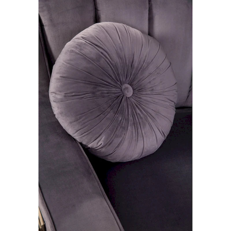 Canapés d'angle modulaires symétriques en velours, en forme de U, avec courbure arrondie - 141 cm de large