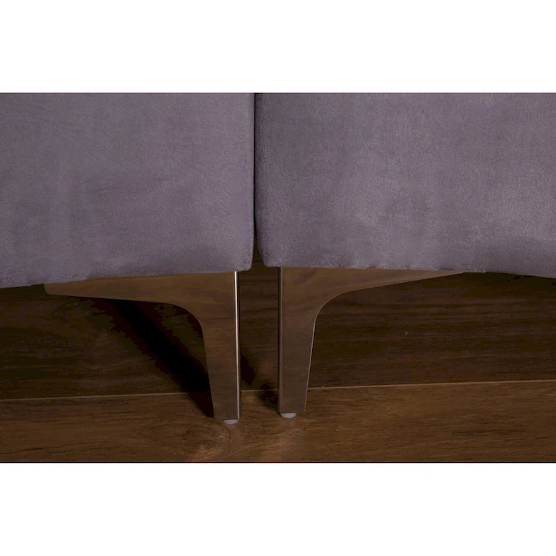 Canapés d'angle modulaires symétriques en velours, en forme de U, avec courbure arrondie - 141 cm de large