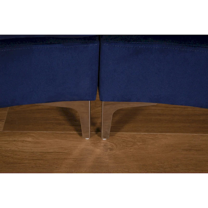 Canapés d'angle modulaires symétriques en velours, en forme de U, avec courbure arrondie - 141 cm de large