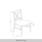 Ensemble de salle à manger rustique en bois 5 pièces CraftPorch