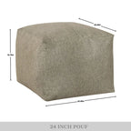 Pouf rembourré en velours CraftPorch Glam de 61 cm