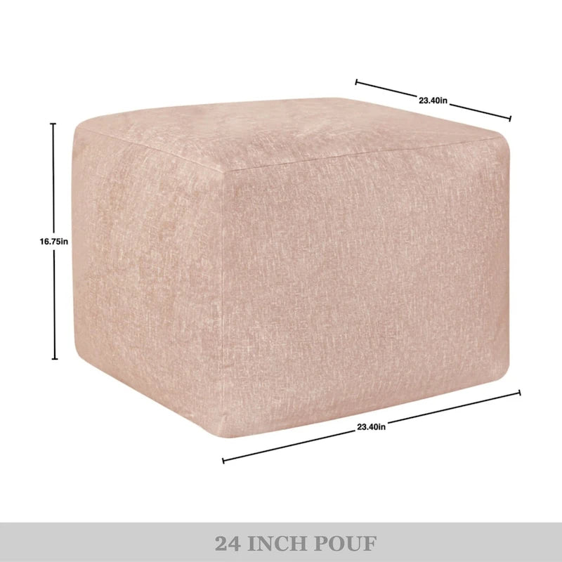 Pouf rembourré en velours CraftPorch Glam de 61 cm