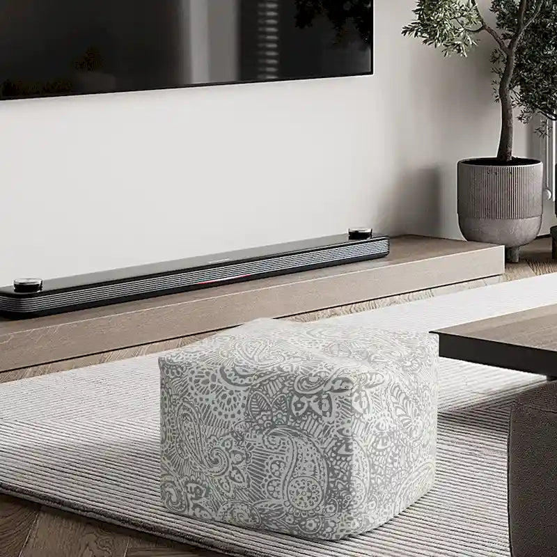 Pouf rembourré en velours CraftPorch Glam de 61 cm