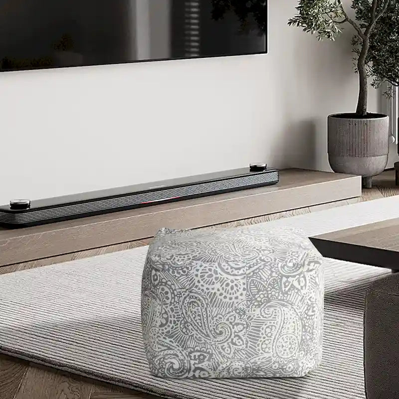 Pouf rembourré en velours CraftPorch Glam de 61 cm
