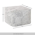 Pouf rembourré en velours CraftPorch Glam de 61 cm