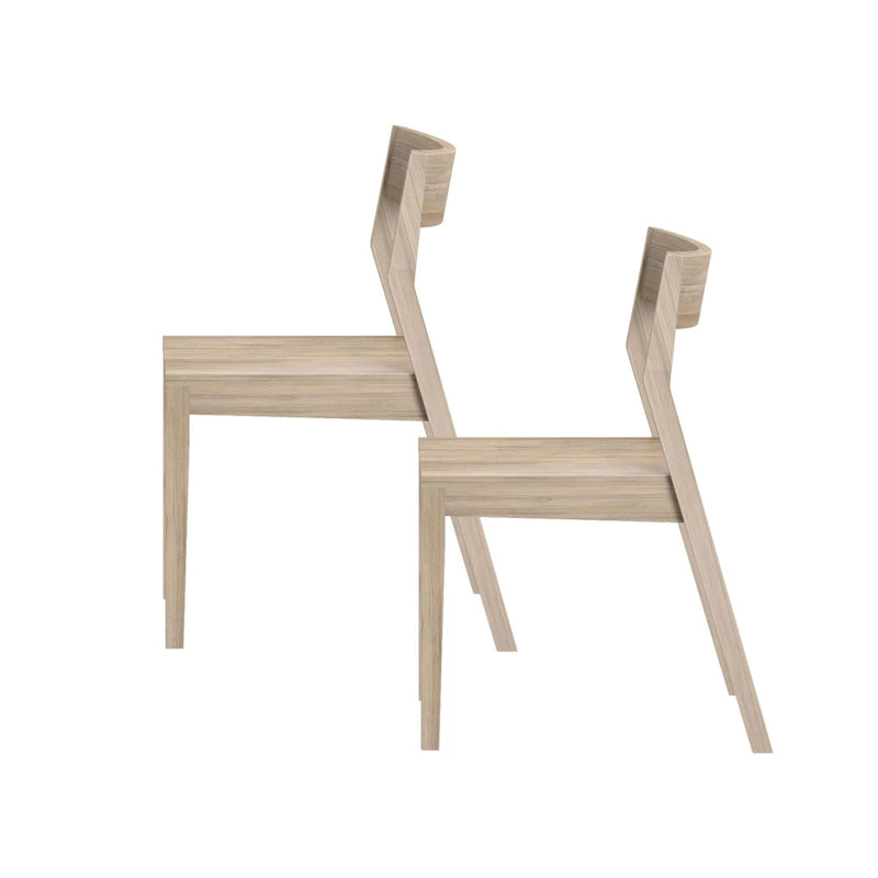 Chaise de salle à manger moderne en bois massif Plank and Beam - Lot de 2