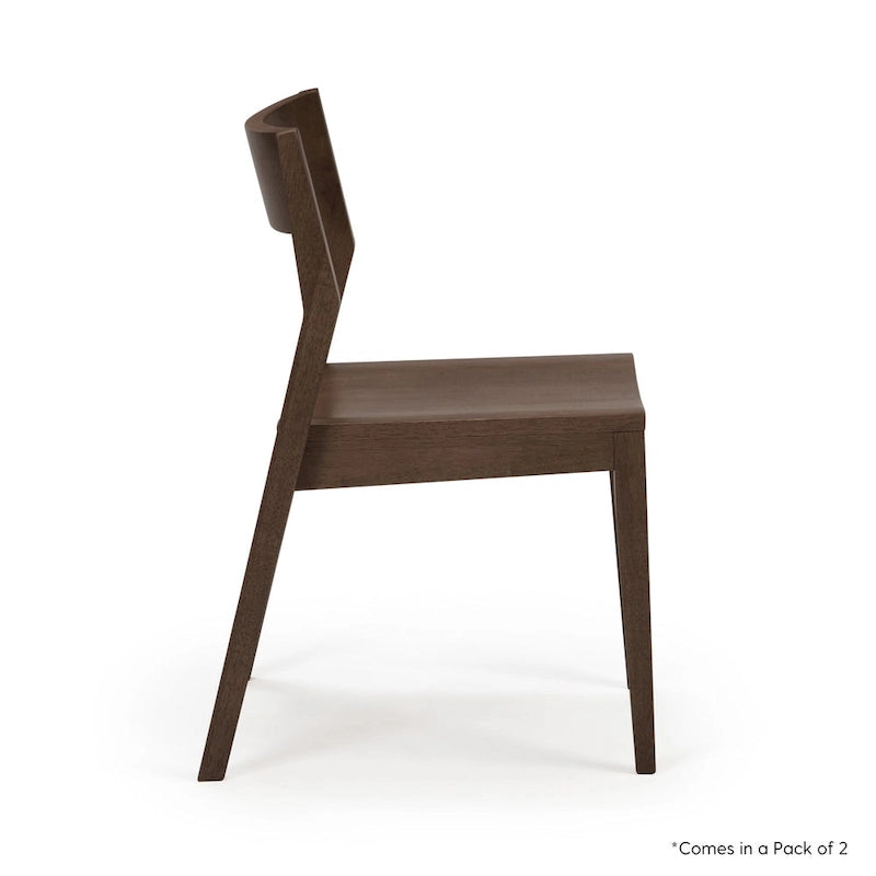 Chaise de salle à manger moderne en bois massif Plank and Beam - Lot de 2