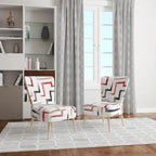 Fauteuil d'appoint et fauteuil rembourrés à motifs géométriques tendance multicolores Designart