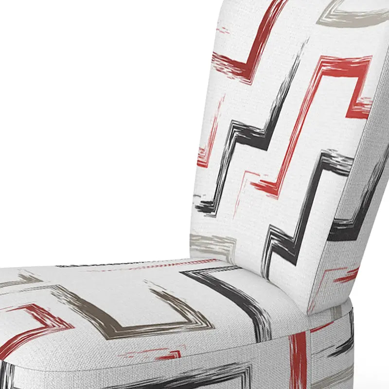 Fauteuil d'appoint et fauteuil rembourrés à motifs géométriques tendance multicolores Designart