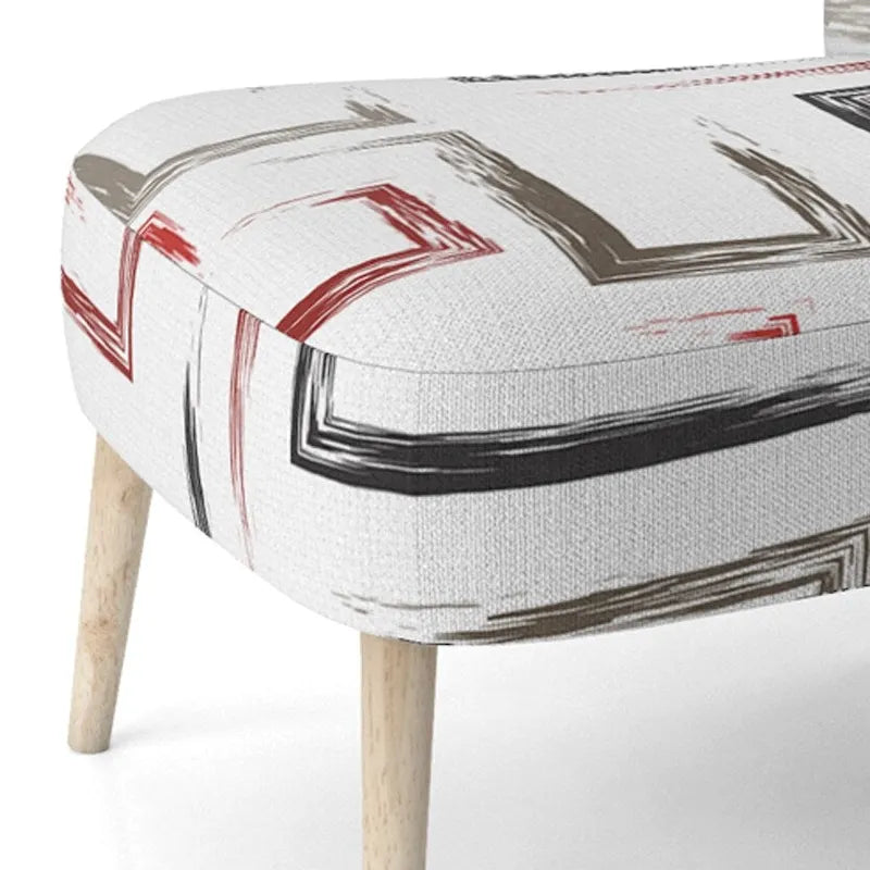 Fauteuil d'appoint et fauteuil rembourrés à motifs géométriques tendance multicolores Designart