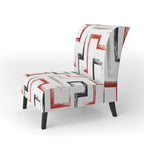 Fauteuil d'appoint et fauteuil rembourrés à motifs géométriques tendance multicolores Designart