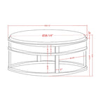 Pouf rond contemporain Chista en tissu avec coussin, par Furniture of America