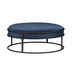 Pouf rond contemporain Chista en tissu avec coussin, par Furniture of America