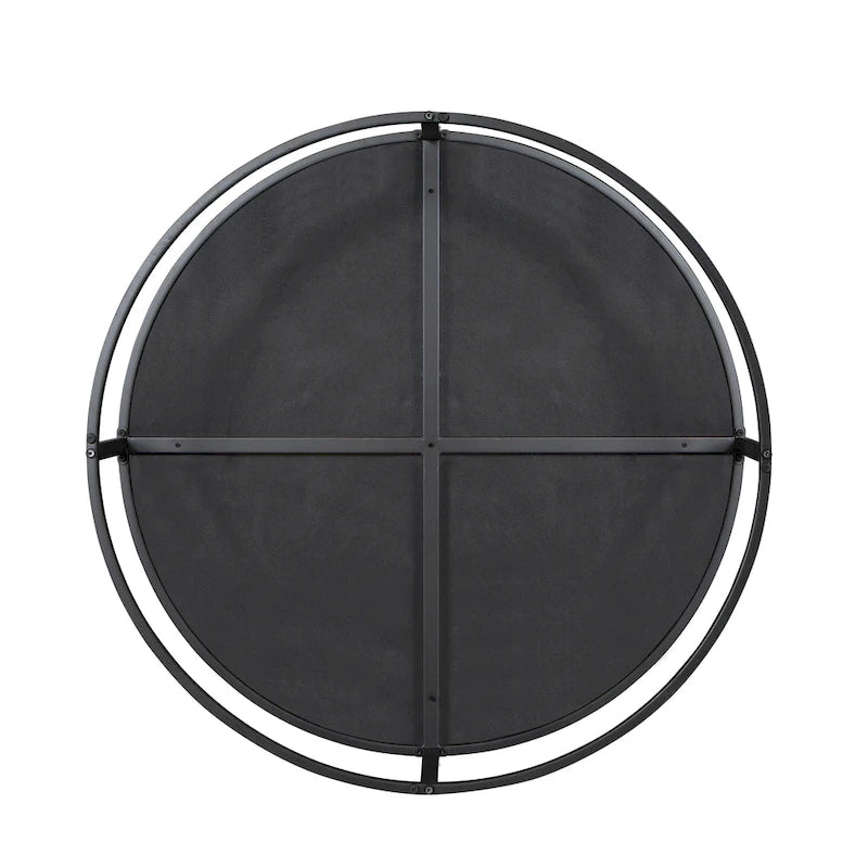 Pouf rond contemporain Chista en tissu avec coussin, par Furniture of America