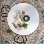 Table de salle à manger ronde à fleurs 41,25 x 41,25