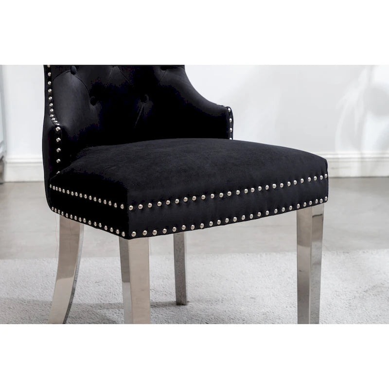 Fauteuil Montura en velours capitonné de Roundhill Furniture (lot de 2)