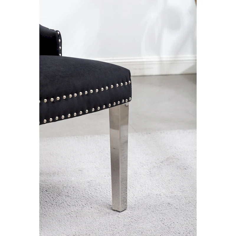 Fauteuil Montura en velours capitonné de Roundhill Furniture (lot de 2)