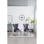 Fauteuil Montura en velours capitonné de Roundhill Furniture (lot de 2)