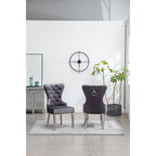 Fauteuil Montura en velours capitonné de Roundhill Furniture (lot de 2)